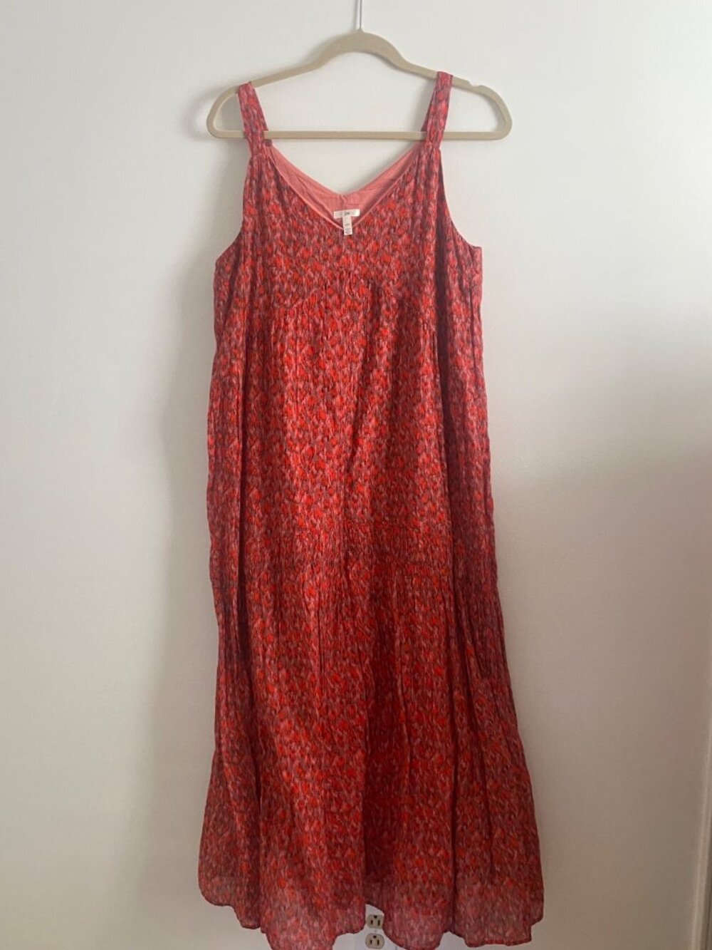 Joie Red-Orange 100% Cotton Sleeveless Maxi Dress Size M